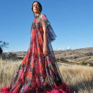A model wearing a costume from the Eden Hore Central Otago fashion collection. Photographer: Derek Henderson