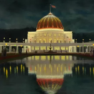 The Grand Dome By Night, oil on board, by A. Petersen, 1926. / TOSM 1981/28/1