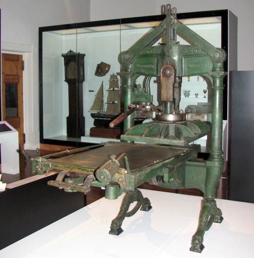 Albion hand-lever printing press, dated 1858
